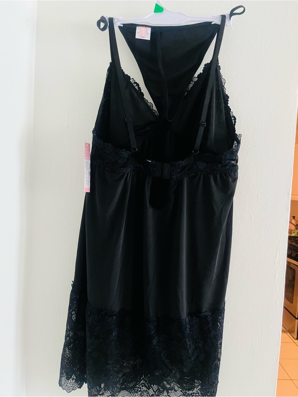 NWT Black lingerie set a lace-trimmed chemise and a matching thong. 🖤🖤